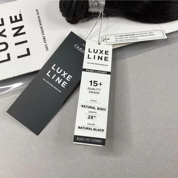 Natural Body 20” Natural Black 100% Pure Virgin Human Hair Extensions - Picture 4 of 7